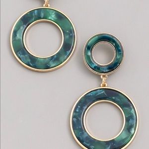 Emerald dream double drop earrings